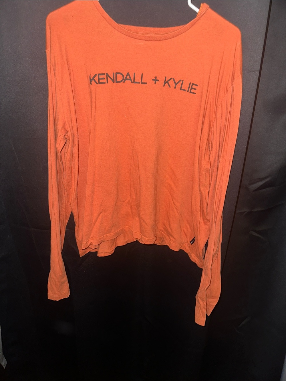 Kendall & Kylie Orange Long Sleeve Logo Top